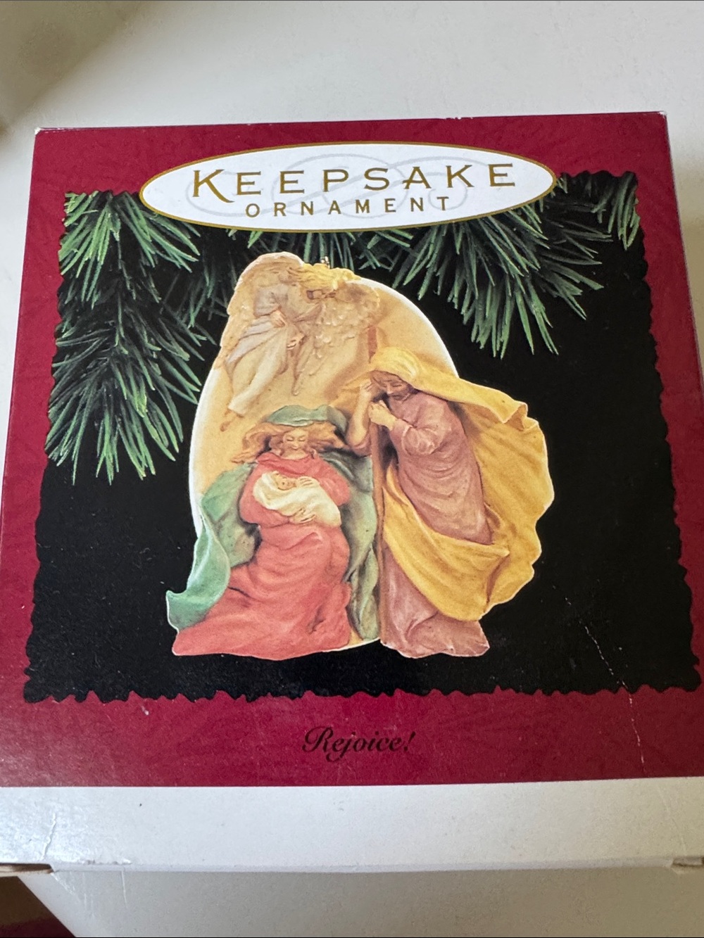Hallmark Nativity Scene Ornament - Red, Green, Yellow